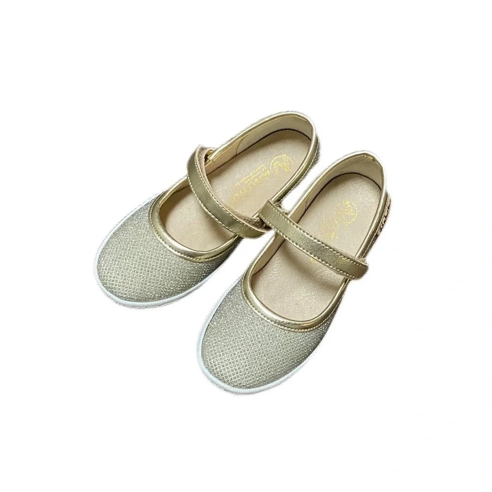 Naturino Gold Sparkle Pavia Mary Janes - Size EU24/US7